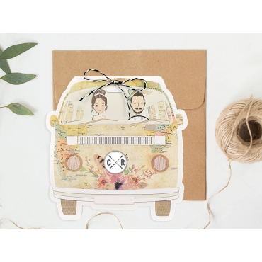 Invitatie de nunta Masina Vintage 39711